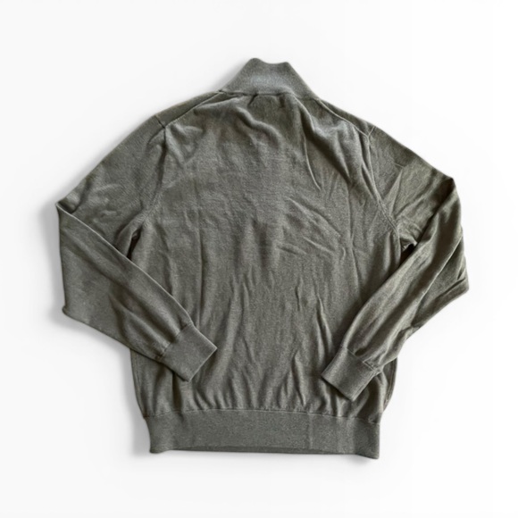 J. Crew MERCANTILE Men's brown tan Zip Mock-Neck Sweater NORMCORE Size: Large - Picture 3 of 7